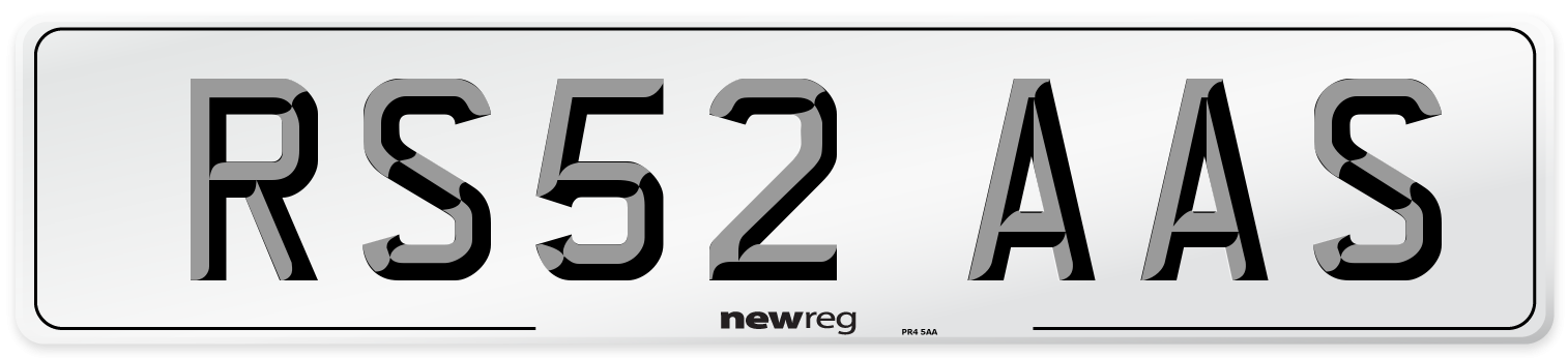 RS52 AAS Number Plate from New Reg